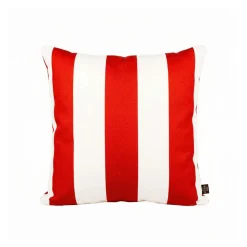 Housse de coussin d'extérieur rayé vermillon et blanc 45x45cm - Riviera