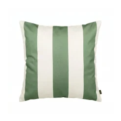 Housse de coussin d'extérieur rayé amande et blanc 45x45cm - Riviera