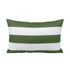 Housse de coussin d'extérieur rayée kaki 40x60cm - Riviera