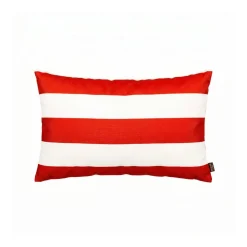 Housse de coussin d'extérieur rayé vermillon et blanc 40x60cm - Riviera