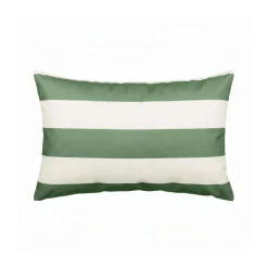 Housse de coussin d'extérieur rayé amande et blanc 40x60cm - Riviera