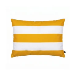 Housse de coussin d'extérieur rayé ocre et blanc 40x60cm - Riviera