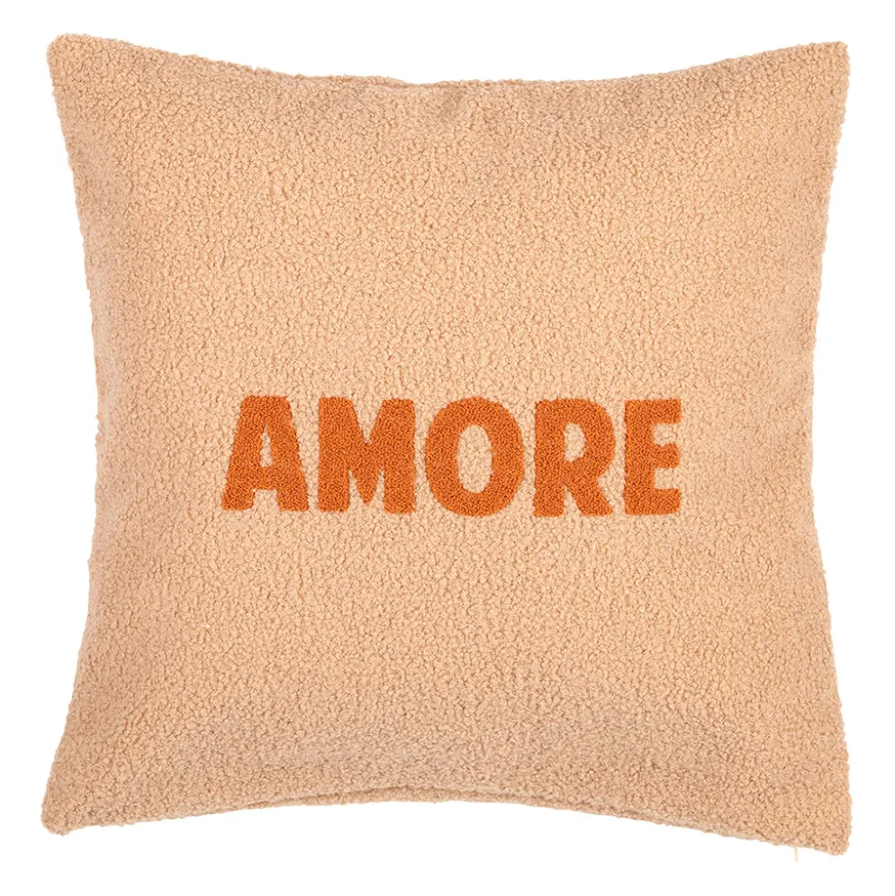 Housse de coussin en bouclettes nude 45x45cm - Funny