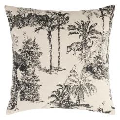 Housse de coussin en coton noir et écru 45x45cm - Mocoa