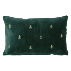 Housse de coussin en coton vert foncé 50x30cm - Mon sapin