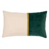 Housse de coussin en coton emeraude et beige 50x30cm - Manarola