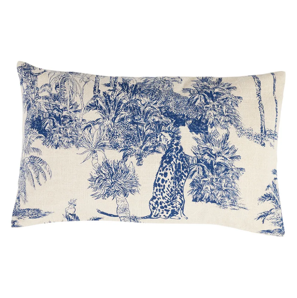 Housse de coussin en coton indigo et écru 50x30cm - Mocoa