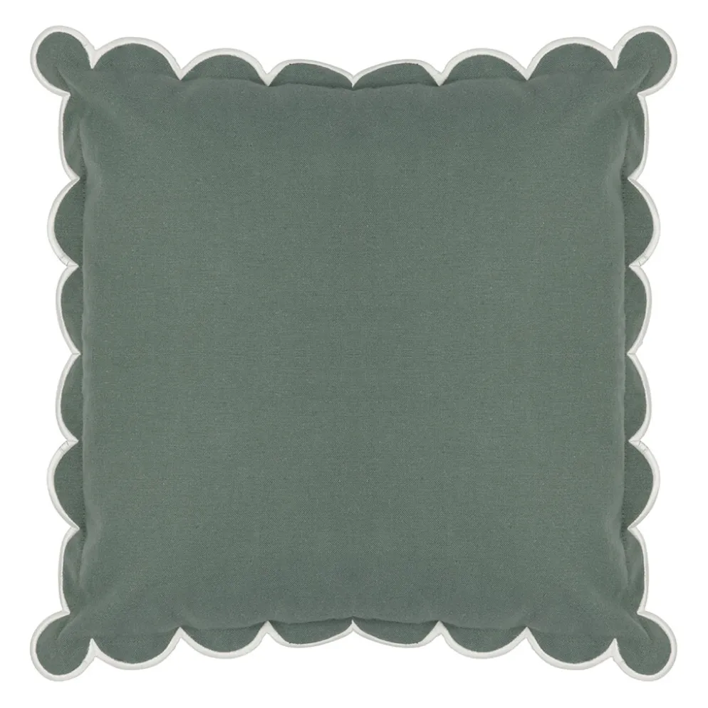 Housse de coussin en coton sauge 45x45cm - Nomadea