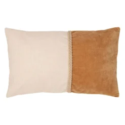 Housse de coussin en coton marron et beige 50x30cm - Manarola