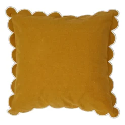 Housse de coussin en coton moutarde 45x45cm - Nomadea