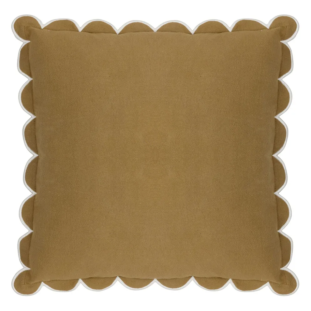 Housse de coussin en coton kaki 45x45cm - Nomadea