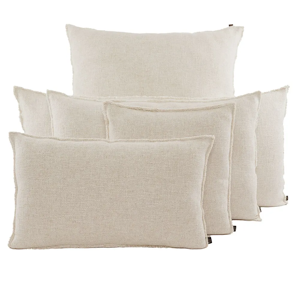 Housse de coussin en lin et coton beige 45x45cm - California