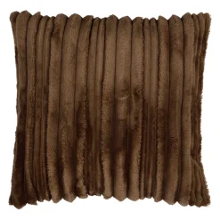 Housse de coussin en velours côtelé brun 45x45cm - Klosen