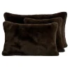 Housse de coussin fausse fourrure brun 45x45cm - Chamonix