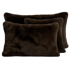 Housse de coussin fausse fourrure brun 40x60cm - Chamonix