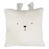 Housse de coussin ourson en velours écru 45x45cm - Songes