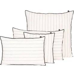 Housse de coussin rayée en lin et coton blanc 40x60cm - Calvi II