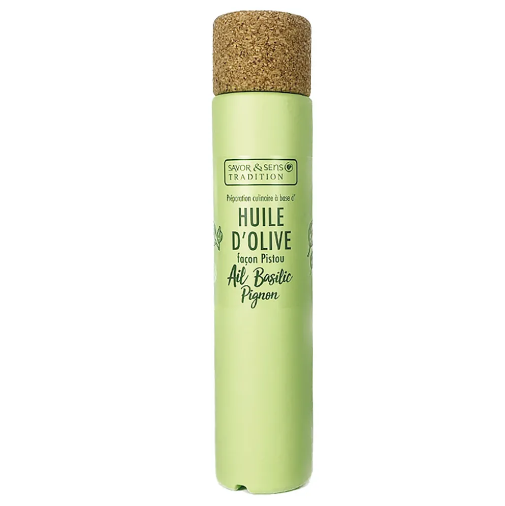 Huile d'olive basilic pignon 20cl