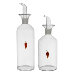 Huilier et vinaigrier piment en verre borosilicate