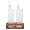 Huilier vinaigrier en verre borosilicate blanc avec support 45cl - Voidita