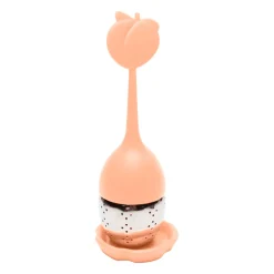 Infuseur the en inox et silicone pêche - Fruit