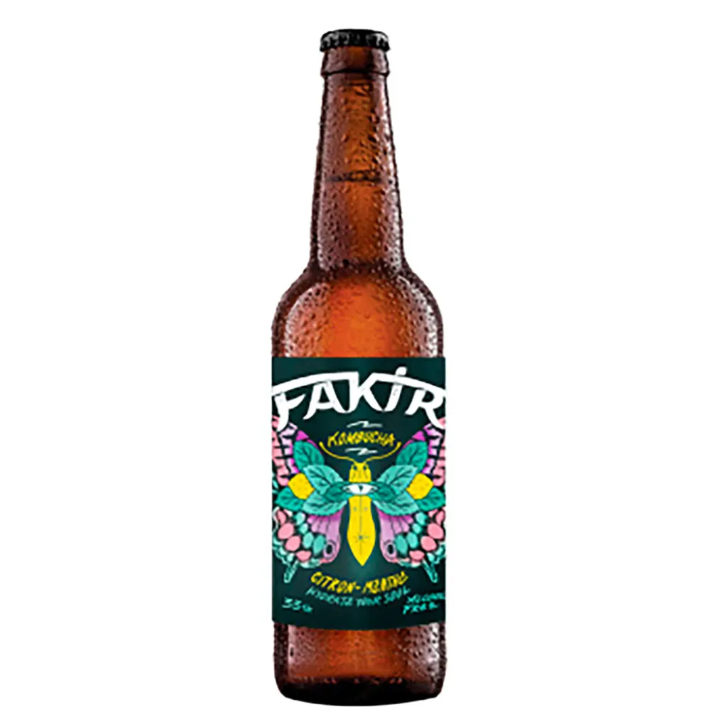Kombucha thé noir menthe citron vert pétillant 33?cl – Fakir Bio