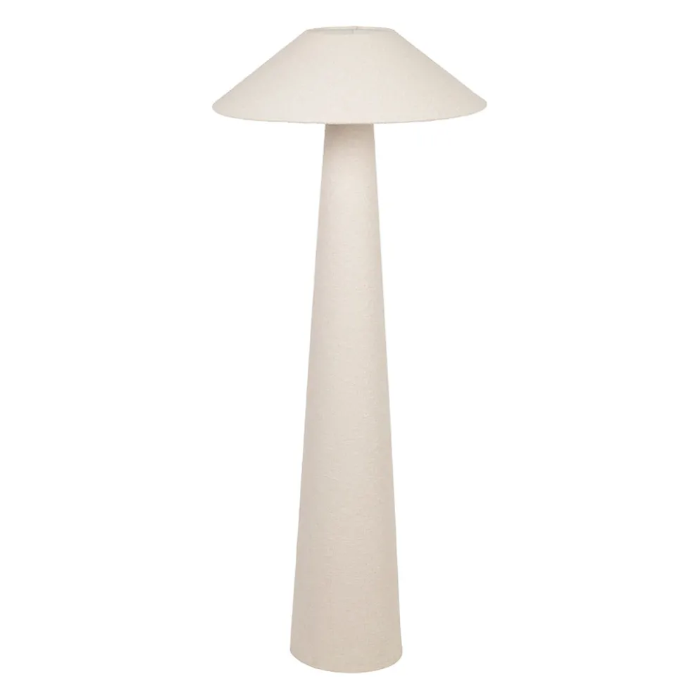 Lampadaire en coton blanc cassé h120cm E27 - Calypsa