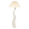 Lampadaire en tissu et céramique blanc h125cm E27 - Aurore