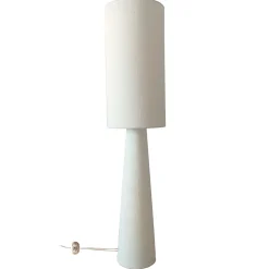 Lampadaire en velours côtelé blanc h130cm E24 - Saturne