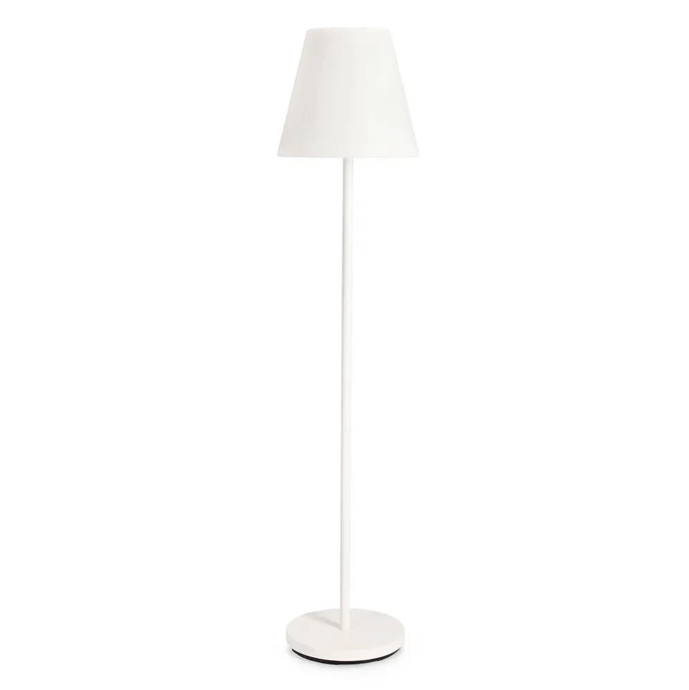 Lampadaire solaire LED en acier blanc h180cm