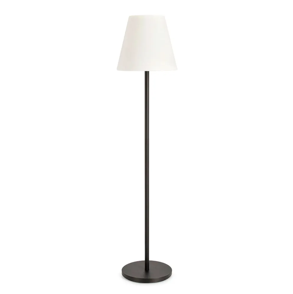 Lampadaire solaire LED en acier noir h180cm