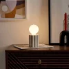 Lampe à piles en céramique taupe h19cm