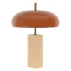 Lampe champignon en fer beige et terracotta h40cm E14x2 - Arty