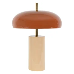 Lampe champignon en fer beige et terracotta h40cm E14x2 - Arty