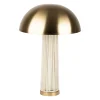 Lampe champignon en fer et nylon blanc et doré h58cm E27 - Champart