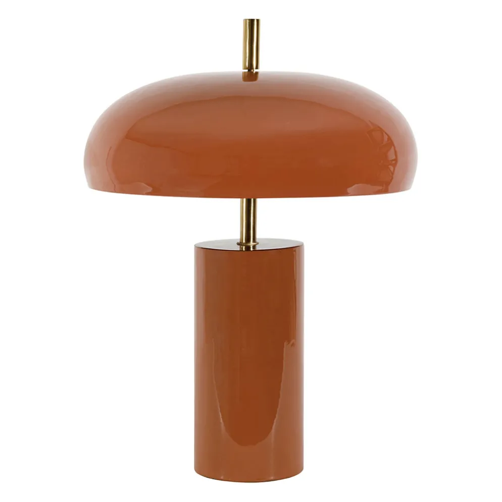 Lampe champignon en fer terracotta h40cm E14x2 - Arty
