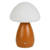 Lampe champignon tactile à piles en fer terracotta h22cm