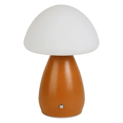 Lampe champignon tactile à piles en fer terracotta h22cm
