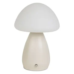 Lampe champignon tactile à piles en fer écru h22cm