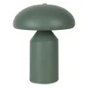 Lampe champignon tactile à piles en fer vert h23cm - Arty