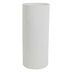 Lampe cylindre en porcelaine blanc h28cm E14 - Sweet Leaves