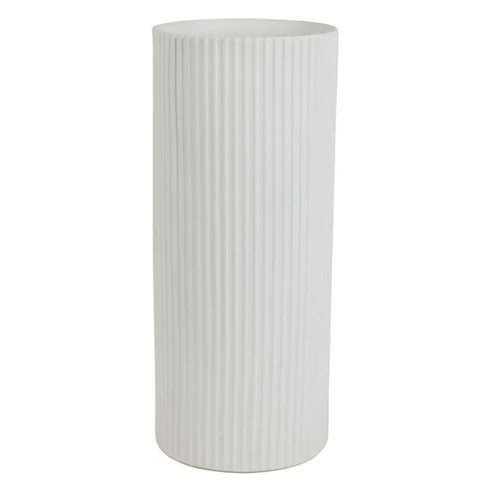 Lampe cylindre en porcelaine blanc h28cm E14 - Sweet Leaves