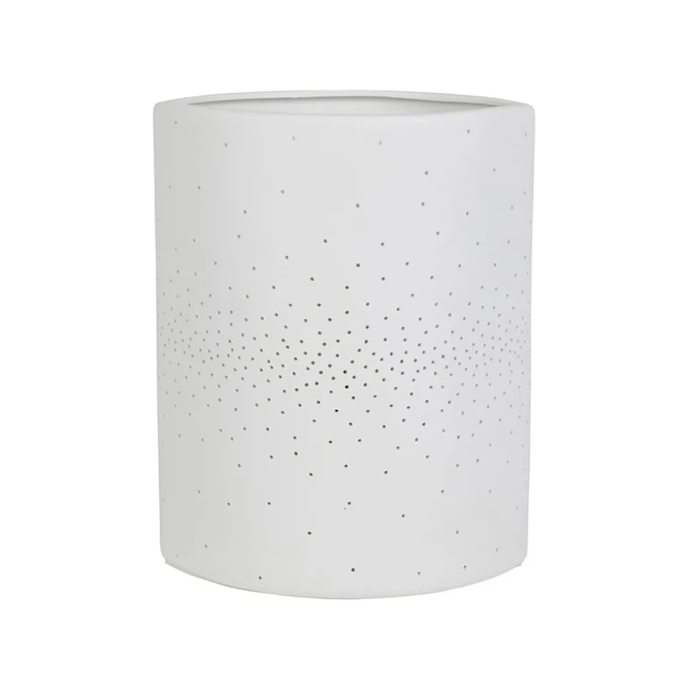 Lampe cylindre en porcelaine blanc h23cm E14 - Lycias
