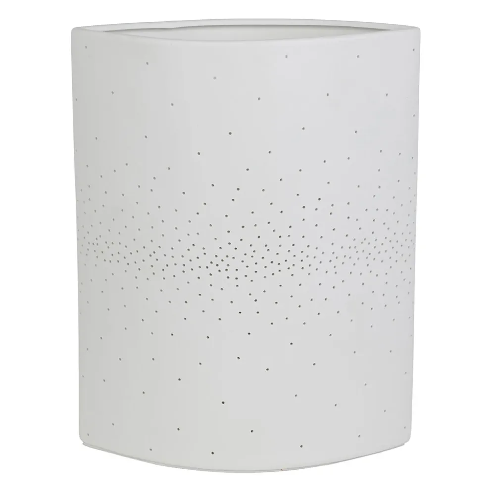 Lampe cylindre en porcelaine blanc h28cm E14 - Lycias
