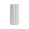 Lampe cylindre en porcelaine blanc h24cm E14 - Sweet Leaves