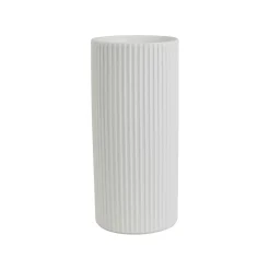 Lampe cylindre en porcelaine blanc h24cm E14 - Sweet Leaves