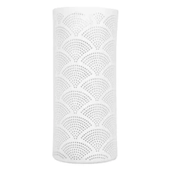 Lampe cylindre en porcelaine blanc h28cm E14 - Mandarin