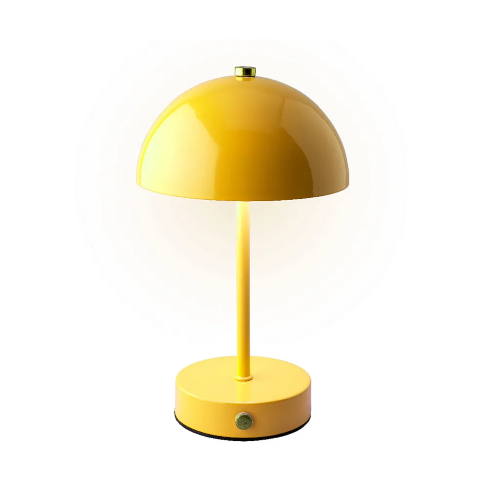 Lampe de table LED rechargeable en métal jaune h25cm
