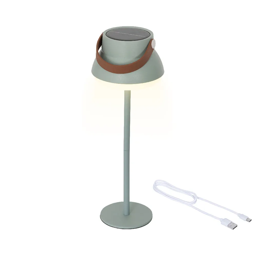 Lampe de table solaire menthe h37cm