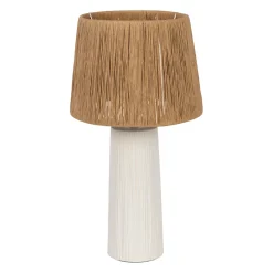 Lampe en corde et céramique écru h48cm E27 - Lignes